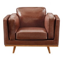 Brown Brooklyn Faux Leather Armchair